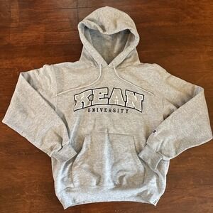 Vintage Y2K‎ Champion Kean University Spellout Gray Pullover Hoodie Size Small